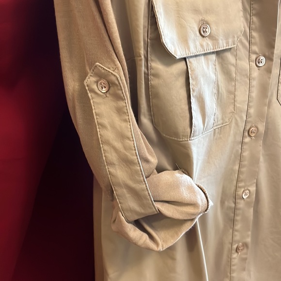 BCBGMAXAZRIA safari inspired khaki button down - Picture 2 of 8